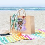 Henkilökohtainen kiiltävä muoti sarjakuva tyttö suuri Juutti Kangaskassi nimi rannalla loma tarvikkeet syntymäpäivälahja tytöille naiset