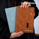 Callie Moment Personalized Gold Metallic Foil Name A5  Leather Journal Notebook with Lined Pages and Clasp Graduation Birthday Gift for Family Friends
