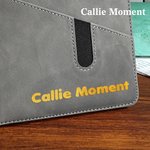 Callie Moment Personalized Gold Metallic Foil Name A5  Leather Journal Notebook with Lined Pages and Clasp Graduation Birthday Gift for Family Friends