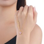 Personalised Heart Birthstone Pendant Necklace with Name Dainty Jewellery Birthday Anniversary Gift for Women Girls