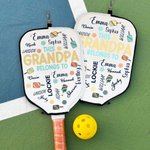 Housse de raquette de Pickleball imperméable personnalisée avec 1-12 noms Anniversaire Fête des Pères Cadeau pour Papa Grand-père Joueur de Pickleball