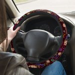 Personalisierte fluoreszierende Flamingo Kokosnuss Baum Anti-Rutsch-Auto-Lenkrad-Abdeckung mit 1-3 Haustier Fotos Autozubehör Geburtstagsgeschenk für Autobesitzer