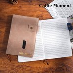 Callie Moment Personalized Gold Metallic Foil Name A5  Leather Journal Notebook with Lined Pages and Clasp Graduation Birthday Gift for Family Friends