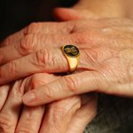 Personalised Monogram Interlocking Initial Signet Ring Jewellery with Engraved Text Birthday Engagement Gift for Men