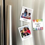 Personalized Color Crayon Square Fridge Magnet with Text Home Class Decor Birthday Teacher's Day Appreciation Gift for Teachers