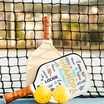 Housse de raquette de Pickleball imperméable personnalisée avec 1-12 noms Anniversaire Fête des Pères Cadeau pour Papa Grand-père Joueur de Pickleball