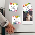 Personalized Color Crayon Square Fridge Magnet with Text Home Class Decor Birthday Teacher's Day Appreciation Gift for Teachers
