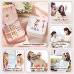 Henkilökohtainen sarjakuva luistelu tyttö syntymä kukka PU nahka korut laatikko nimi Travel Essentials syntymäpäivä peli päivä lahja naisille