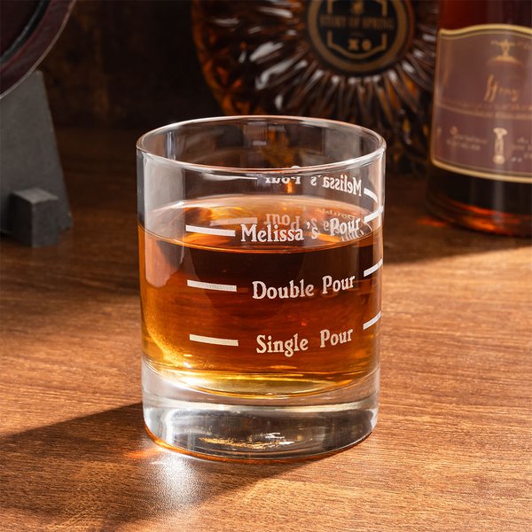 Personalised 10oz Pour Line Whiskey Glass with Engraved Name Father's Day Gift for Dad and Husband