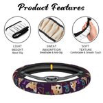 Personalisierte fluoreszierende Flamingo Kokosnuss Baum Anti-Rutsch-Auto-Lenkrad-Abdeckung mit 1-3 Haustier Fotos Autozubehör Geburtstagsgeschenk für Autobesitzer