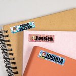 Autocollants Holographiques Personnalisés avec Motif Crayon Personnage de Dessin Animé et Nom Étiquette d’Identité Cadeau Rentrée pour Enfants Élèves