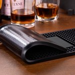 Personalized Funny Prescription Whisky Non-slip Rubber Bar Mat Drink Coaster with Engraved Name Home Bar Decor Birthday Gift for Grandpa Dad