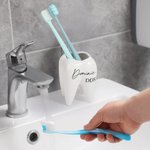 Porte stylo personnalisé en forme de dent avec nom Décoration de bureau Cadeau de fin d'études pour dentiste Hygiéniste dentaire