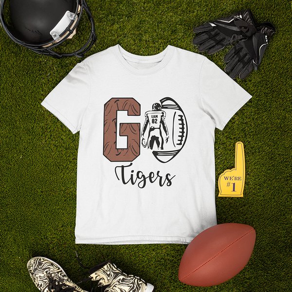 Personalized Football Element Go T-shirt Sweatshirt with Team Name and Number Motivational Game Day Birthday Gift for Family Friends Players