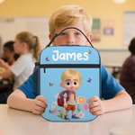 Personalized Cute 3D Cartoon Character Flower Multicolor Portable Insulated Lunch Bag with Name Back to School Birthday Gift for Boys Girls