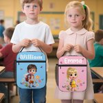 Personalized Cute 3D Cartoon Character Flower Multicolor Portable Insulated Lunch Bag with Name Back to School Birthday Gift for Boys Girls