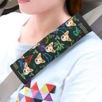 Gepersonaliseerd Gezichtsfoto Fluorescerend Ontwerp 2 Stuks Gordel Schouderkussen met Haak en Lus Verjaardagscadeau voor Familie Vrienden Huisdierbezitters