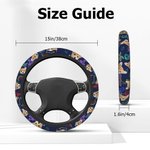 Personalisierte fluoreszierende Flamingo Kokosnuss Baum Anti-Rutsch-Auto-Lenkrad-Abdeckung mit 1-3 Haustier Fotos Autozubehör Geburtstagsgeschenk für Autobesitzer