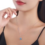 Personalised Heart Birthstone Pendant Necklace with Name Dainty Jewellery Birthday Anniversary Gift for Women Girls