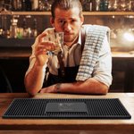 Personalized Funny Prescription Whisky Non-slip Rubber Bar Mat Drink Coaster with Engraved Name Home Bar Decor Birthday Gift for Grandpa Dad