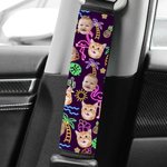 Gepersonaliseerd Gezichtsfoto Fluorescerend Ontwerp 2 Stuks Gordel Schouderkussen met Haak en Lus Verjaardagscadeau voor Familie Vrienden Huisdierbezitters