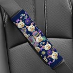 Gepersonaliseerd Gezichtsfoto Fluorescerend Ontwerp 2 Stuks Gordel Schouderkussen met Haak en Lus Verjaardagscadeau voor Familie Vrienden Huisdierbezitters