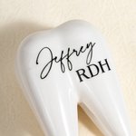 Porte stylo personnalisé en forme de dent avec nom Décoration de bureau Cadeau de fin d'études pour dentiste Hygiéniste dentaire