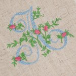 Personalized Embroidered Spring Flower Vintage Initial Linen Napkin Table Decor Housewarming Wedding Tea Party Gift for Hostess Family Friend