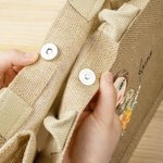 Borsa tote in iuta riutilizzabile personalizzata con fiore di nascita nome e personaggio regalo di compleanno per donne