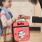 Personalized Cartoon Laughing Animal Insulated Lunch Bag with Name Daily Travel Back to School Birthday Gift for Boys Girls
