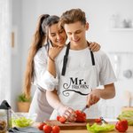 Personalisierte Paar Name Schürze mit Fronttasche Küche Zubehör Jahrestag Geburtstag Geschenk für Ehepaar