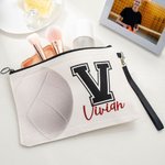 Personalisierte Volleyball Name Kosmetiktasche mit Handschlaufe Geburtstag Jahrestag Geschenk für Volleyball-Liebhaber Team Trainer