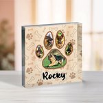 Placa acrílica personalizada de huellas de mascotas con nombre Decoración para el hogar Condolencias Simpatía Pérdida de mascota Regalo para dueños de perros y gatos