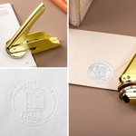 Personalized From The Library of Book Coquette Bow Book Embosser Stamp with Title and Name Graduation Birthday Gift for Librarian Book Lover