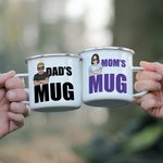 Personalized Cool Arms Crossed Cartoon Character 12 oz Enamel Mug with Name Birthday Gift for Friend Family Kid