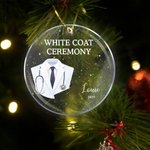 Personalised White Coat Acrylic Hanging Ornament with Name Text Year Tree Decor Appreciation Christmas Gift for Doctor