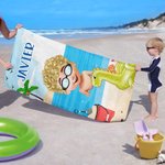 Toalla de playa personalizada 3D de secado rápido con nombre esencial para la playa la piscina fiestas de verano regalo de cumpleaños para niños