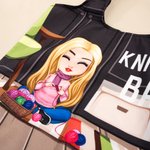 Borsa tote grande riutilizzabile personalizzata con personaggio in stile cartone animato regalo di festa della mamma per amanti di lavoro a maglia