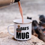 Personalized Cool Arms Crossed Cartoon Character 12 oz Enamel Mug with Name Birthday Gift for Friend Family Kid