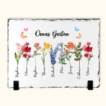 Personalisierte Schiefer Rahmen mit Geburtsblume und Familie Namen Geschenk für Mutter Großmutter