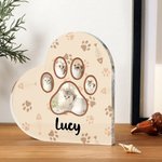Placa acrílica personalizada de huellas de mascotas con nombre Decoración para el hogar Condolencias Simpatía Pérdida de mascota Regalo para dueños de perros y gatos
