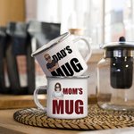 Personalized Cool Arms Crossed Cartoon Character 12 oz Enamel Mug with Name Birthday Gift for Friend Family Kid