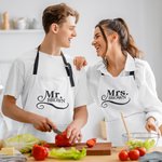 Personalisierte Paar Name Schürze mit Fronttasche Küche Zubehör Jahrestag Geburtstag Geschenk für Ehepaar