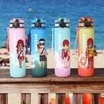 Cartone animato personalizzato Lifeguard Rescue Gear Element 32 oz Gradient Sport Water Bottle with Name and Time Marker Gratitude Birthday Gift for Lifeguards (Regalo di compleanno per bagnini)