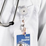 Personalized Medical Stethoscope Cross Badge Reel Charm with Birthstone Nurse Week Graduation Birthday Gift for Nurses Doctors