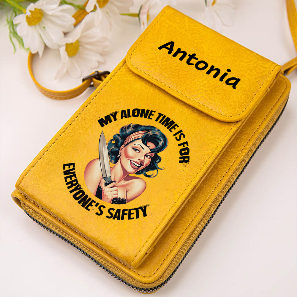 Personnalisé Retro Fashion Girl PU Leather Crossbody Bag Wallet with Name and Card Slots Travel Accessories Birthday Anniversary Gift for Women