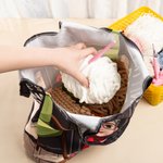 Borsa tote grande riutilizzabile personalizzata con personaggio in stile cartone animato regalo di festa della mamma per amanti di lavoro a maglia