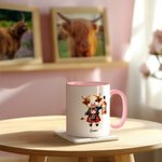 Taza de Cerámica Personalizada con el Nombre de la Vaca Escocesa Highland Regalo de Cumpleaños para los Amantes de las Vacas Highland