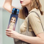 Gepersonaliseerde Leuke Cartoon Karakter Geboorte Bloem Bal Naam Sport Waterfles met Rietje en Morsbestendig Deksel Verjaardag Terug naar School Gift voor Familie