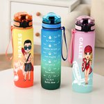 Cartone animato personalizzato Lifeguard Rescue Gear Element 32 oz Gradient Sport Water Bottle with Name and Time Marker Gratitude Birthday Gift for Lifeguards (Regalo di compleanno per bagnini)